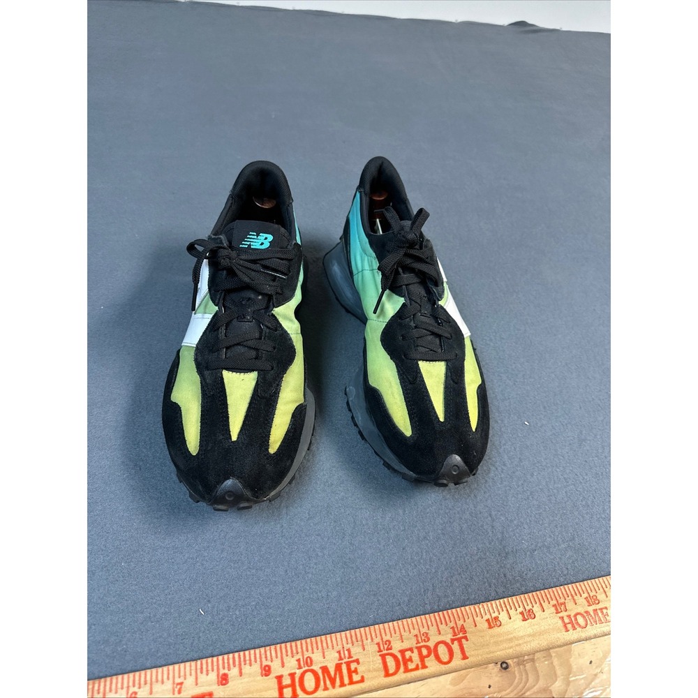 New Balance 327 Mens Sneakers Black Green Teal Gradient MS327PB LowTop Size 11.5